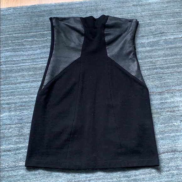 Theory Black Two Texture Strapless Mini Dress 6 - Picture 6 of 11
